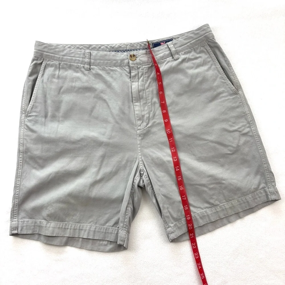 Vineyard Vines Gray Flat Front Classic Gray Men's Cotton Chino Shorts Size 38